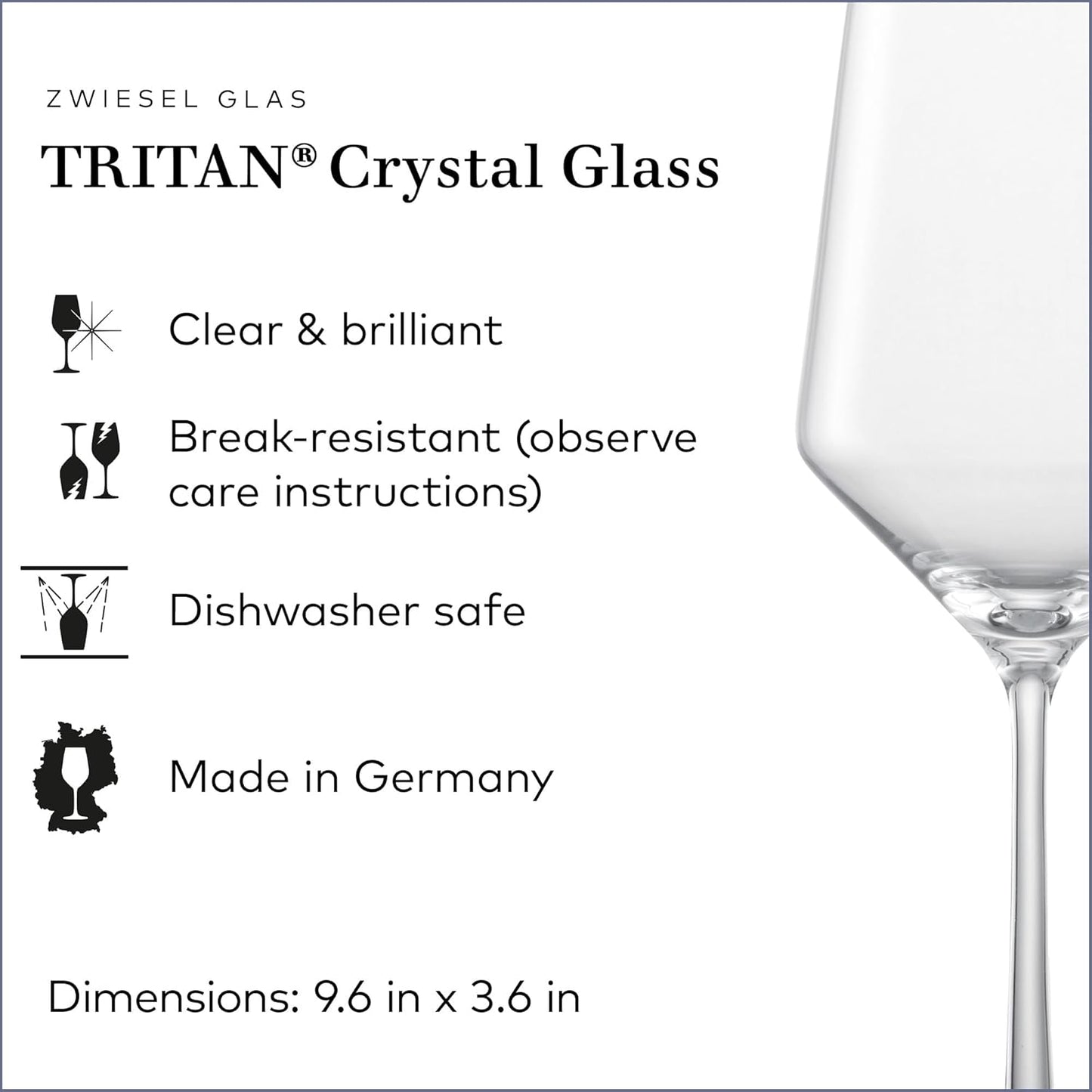 ZWIESEL GLAS Pure Cabernet Red Wine Glass (Set of 2), Graceful Wine Glasses for Red Wine, Dishwasher-Safe Tritan Crystal Glasses, Made in Germany (19 Ounce)