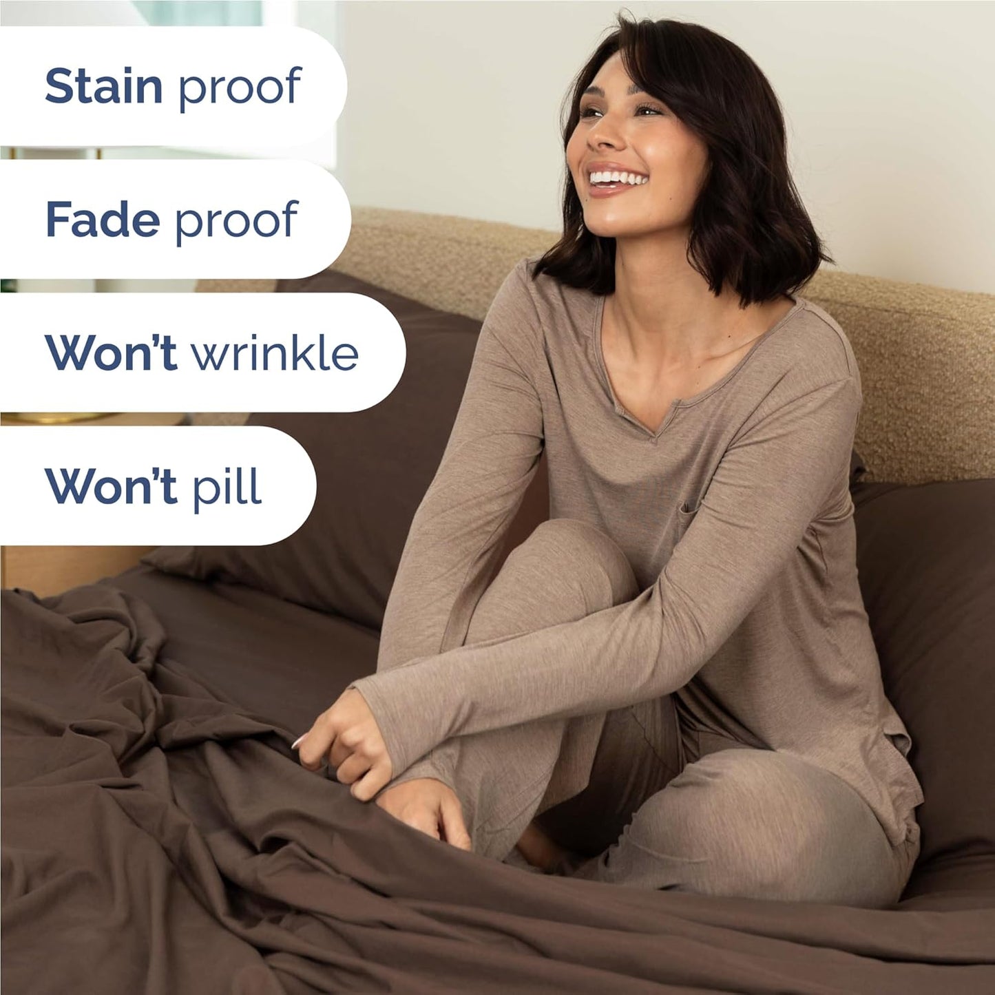 Twin XL Size 3 Piece Sheet Set - Comfy Breathable & Cooling Bed Sheets Set - Hotel Luxury Bedding for Women, Men, Kids, Teens, Boys & Girls - Deep Pockets, Ultra-Soft, Wrinkle Free - Oeko-Tex - Brown