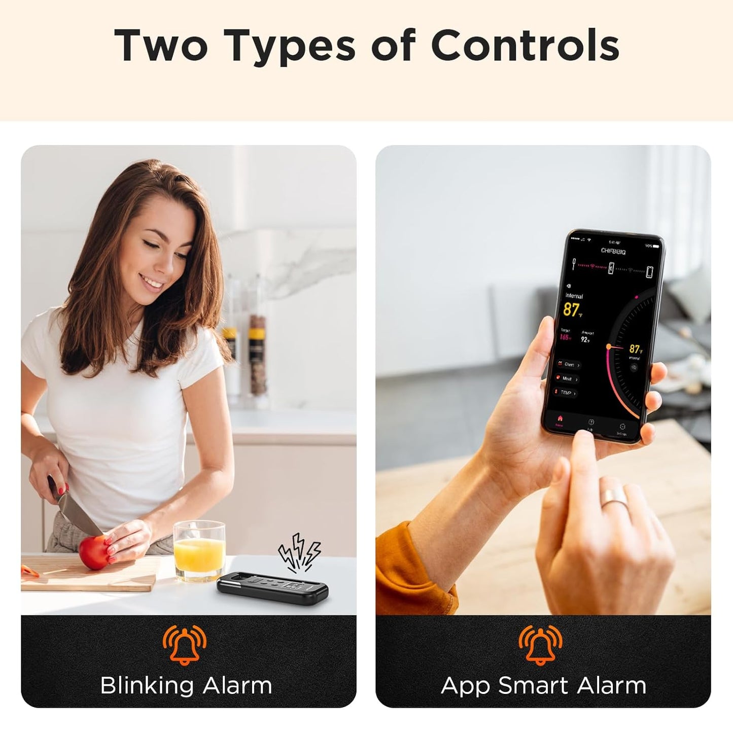 Bluetooth Meat Thermometer with Smart APP, 800FT Wireless Range & LCD Base, Rechargeable Probe, Digital Food Thermometer for BBQ, Grill, Chefs, Air Fryer, Gifts for Men Dad