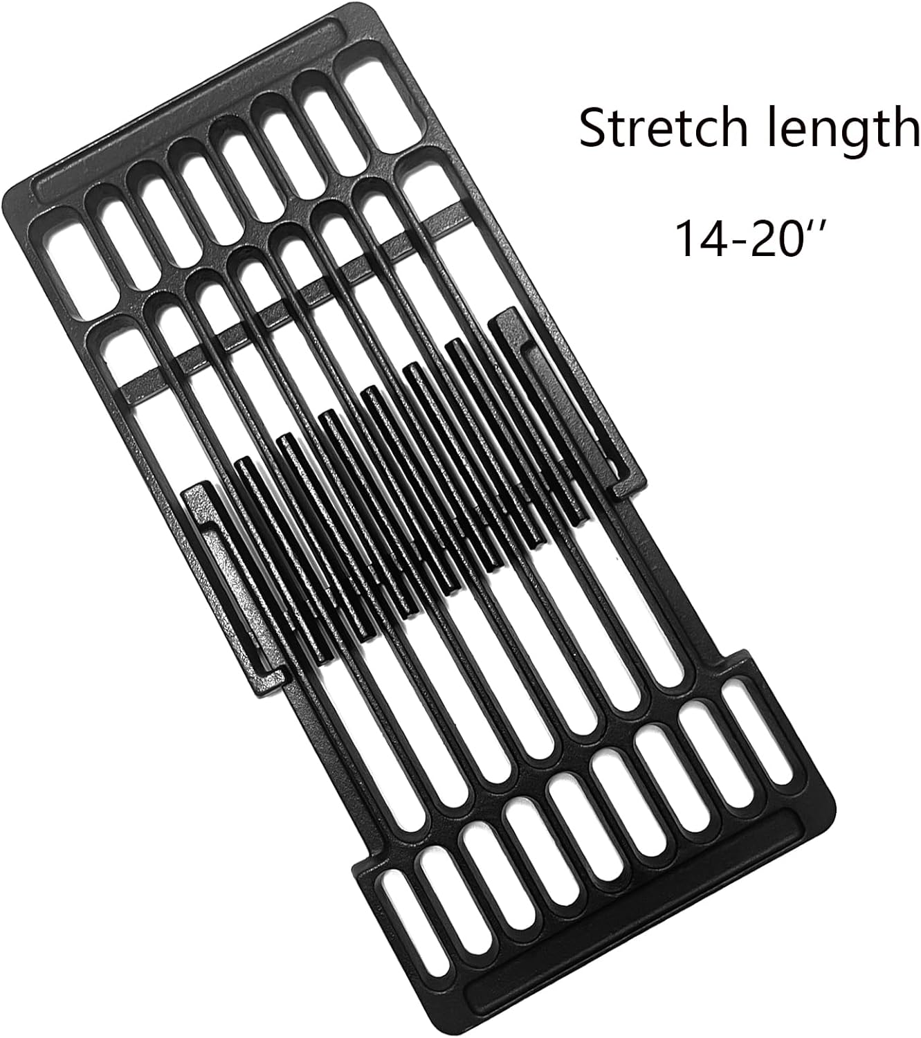 Cast Iron Cooking Grill Grates Replacement Adjustable Universal Extends from 14" to 20" Long, 8" Wide Each Adjust Expandable Cooking Grill Grids (3pack)