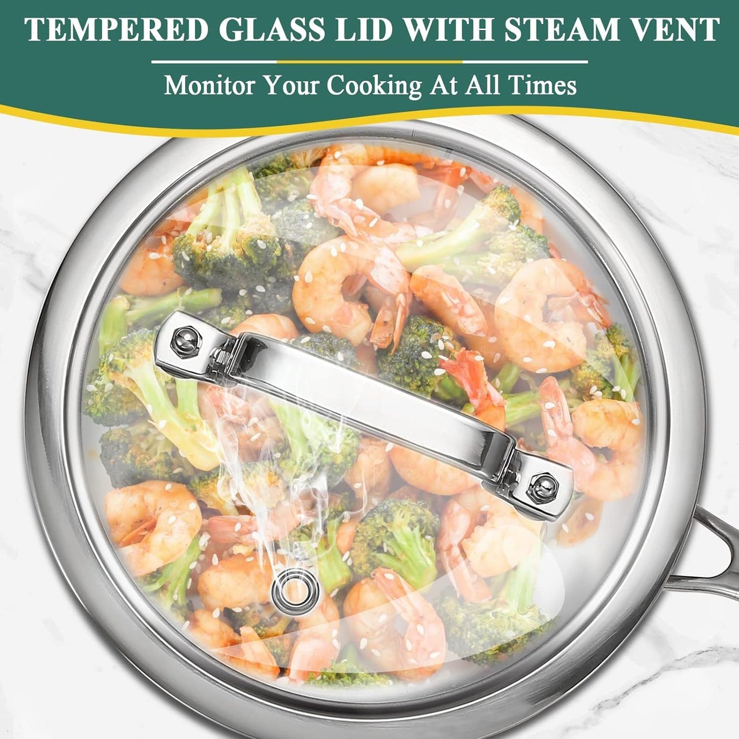 DELARLO Sauce Pan, Oven Broiler Safe 600℉,Tri-Ply Stainless Steel Saucepan Set, 1.0QT, 2.5QT Sauce Pot, Cookware Sets for Induction Cooktop