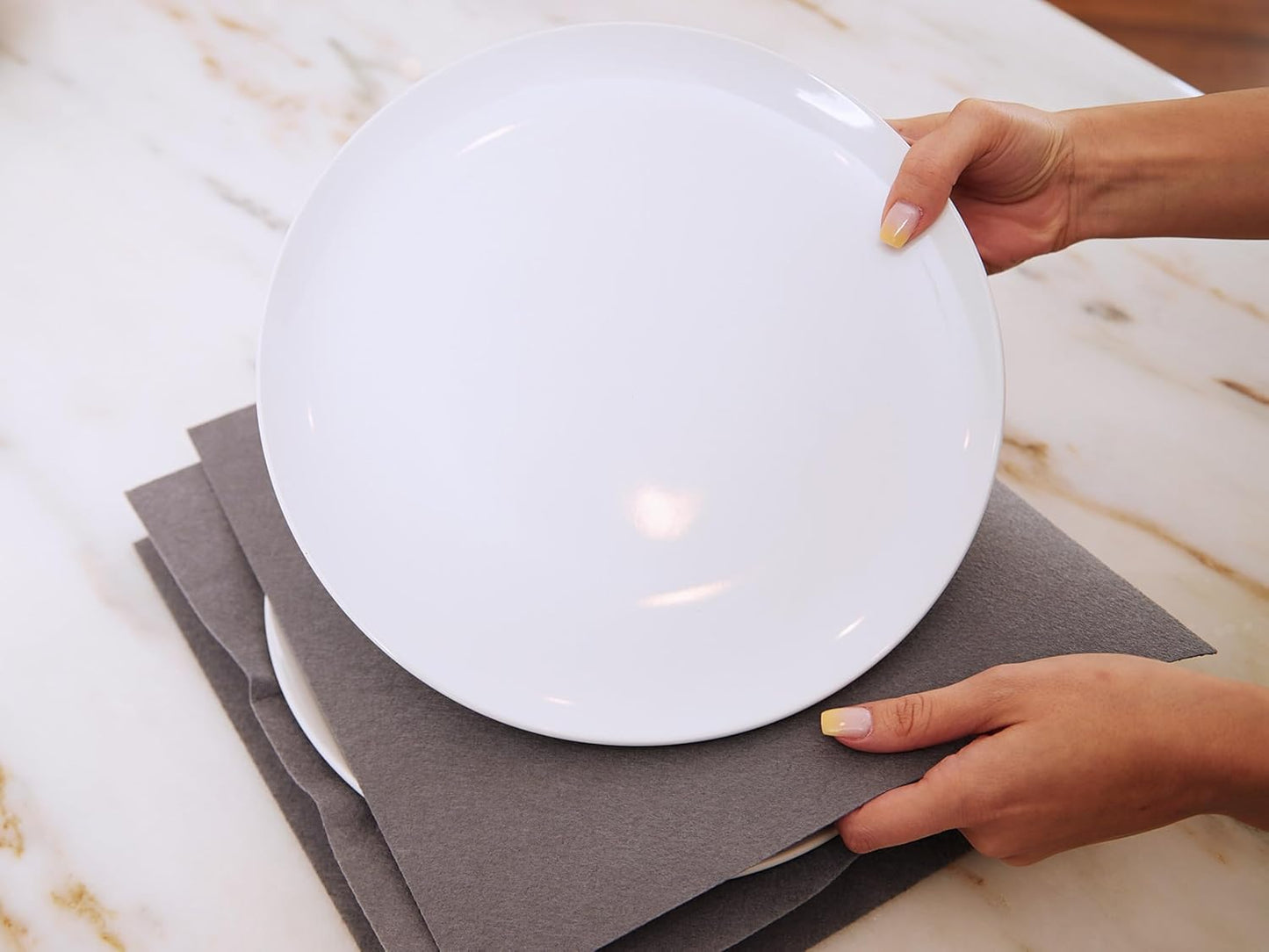 Covermates Keepsakes Dish Storage Box - Stackable, Reinforced Handles, China Storage, Graphite