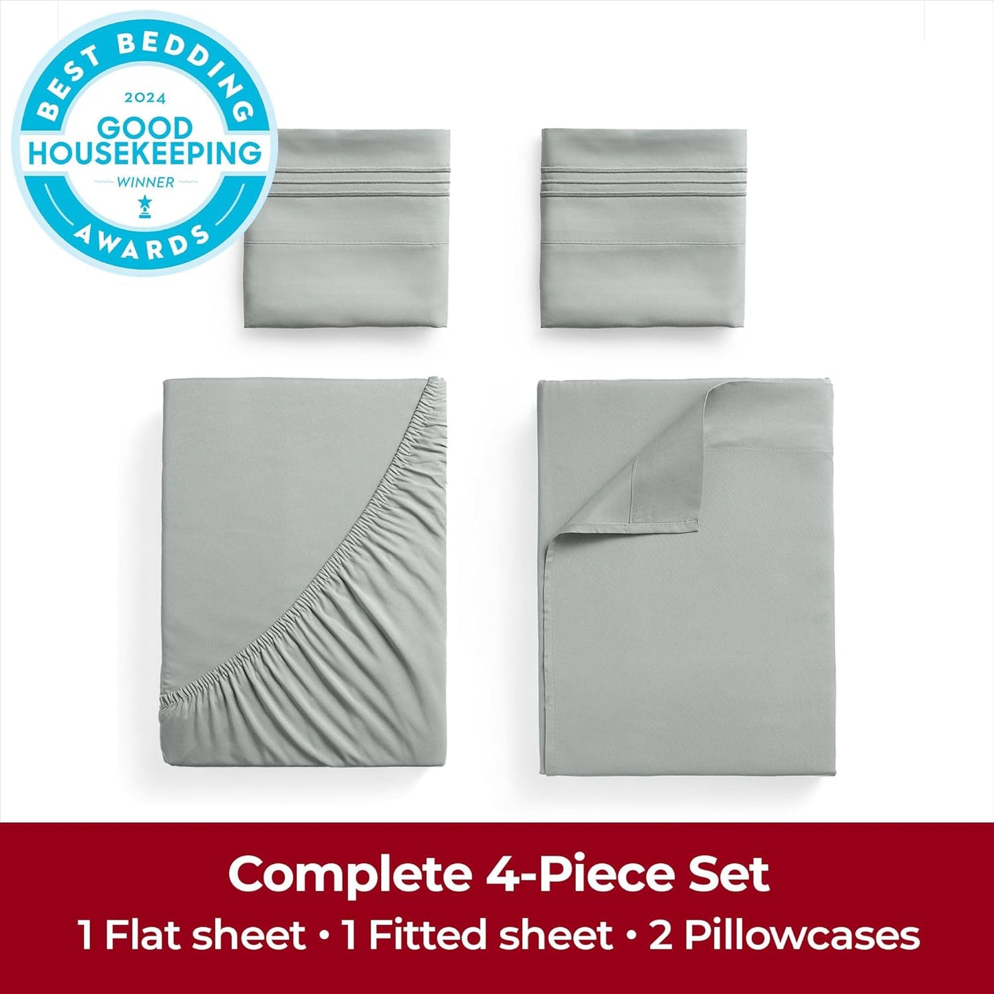 Mellanni Extra Deep Full Sheets - 4 PC Iconic Collection Bedding - Hotel Luxury, Ultra Soft, Cooling Bed Sheets - Wrinkle, Fade, Stain Resistant (Full, Spa Mint)