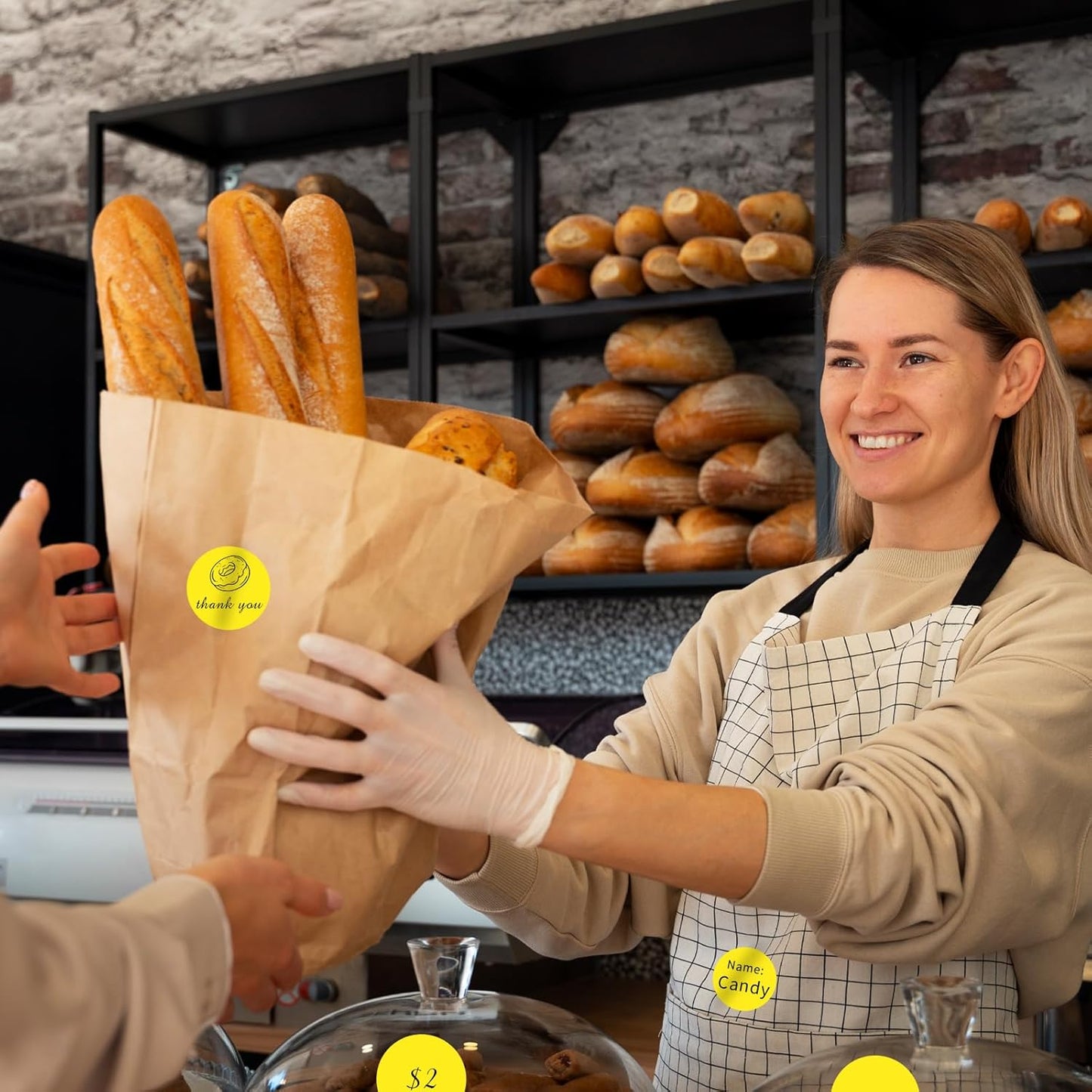 starboling Thermal Labels,2 Inch Yellow Round Thermal Printer Stickers,Self-Adhesive Round Direct Thermal Labels,Thermal Stickers for DIY Logo Design,Name Tag (500/Roll）