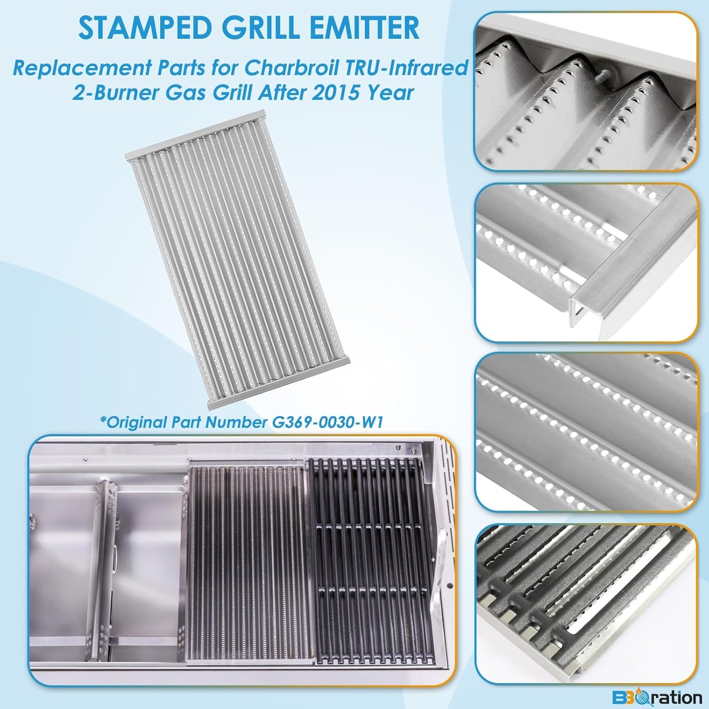 17" Grill Emitter and Cooking Grate for Charbroil TRU Infrared 463642316 463644220 463632320 463675016 463644220 G362-2100-W1, Replacement Parts for Charbroil 463245518 463675016P1