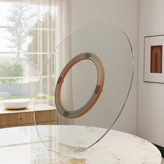 31.5" Lazy Susan for Table Top Tempered Glass Rotating Serving Tray for Dining Table, Kitchen Lazy Susan Organizer Spinning Rotating Food Server Party Centerpieces