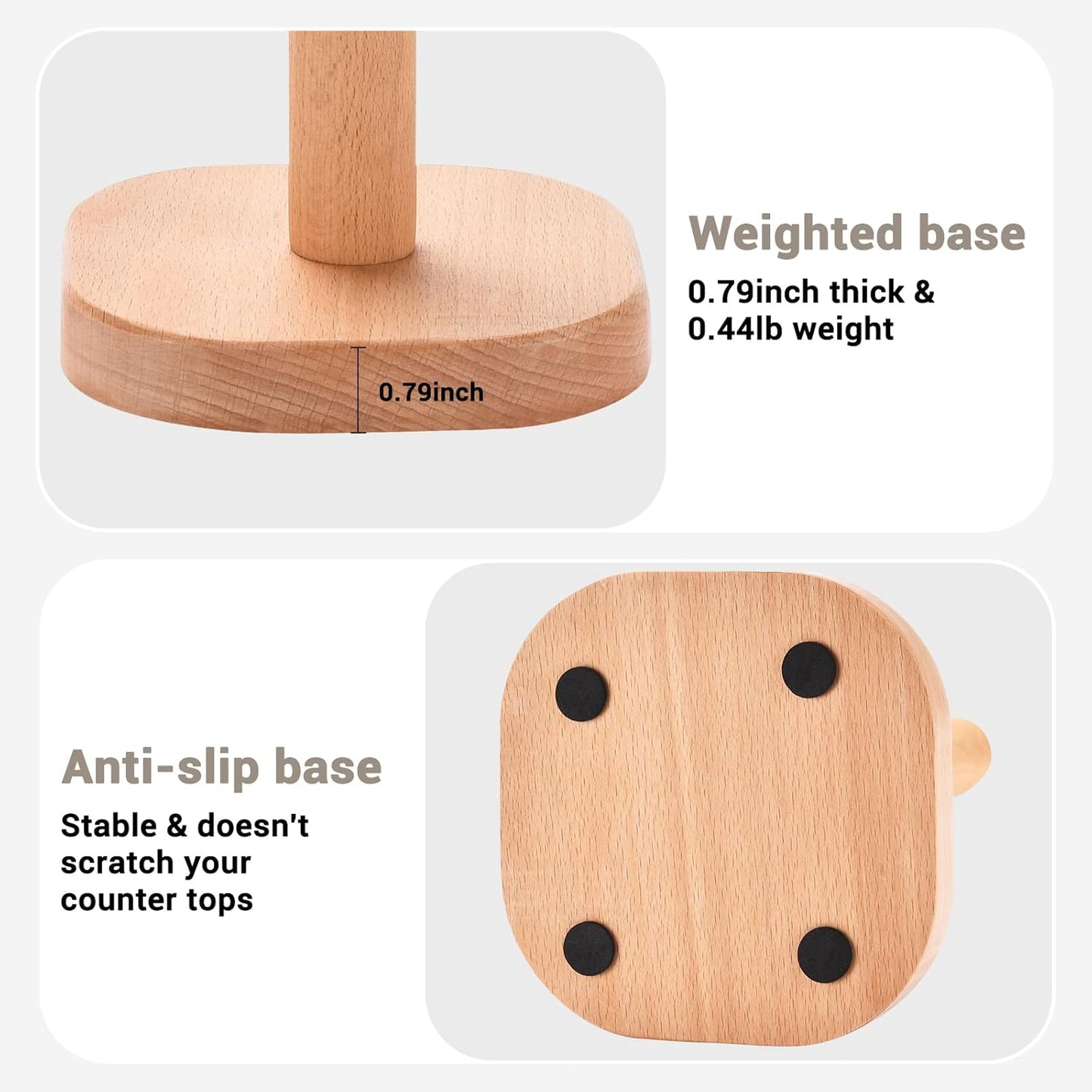 Paper Towel Holder, Cute Tiger Wooden Kitchen Roll Stand Organizer Countertop Free Standing, Housewarming Gift New Home