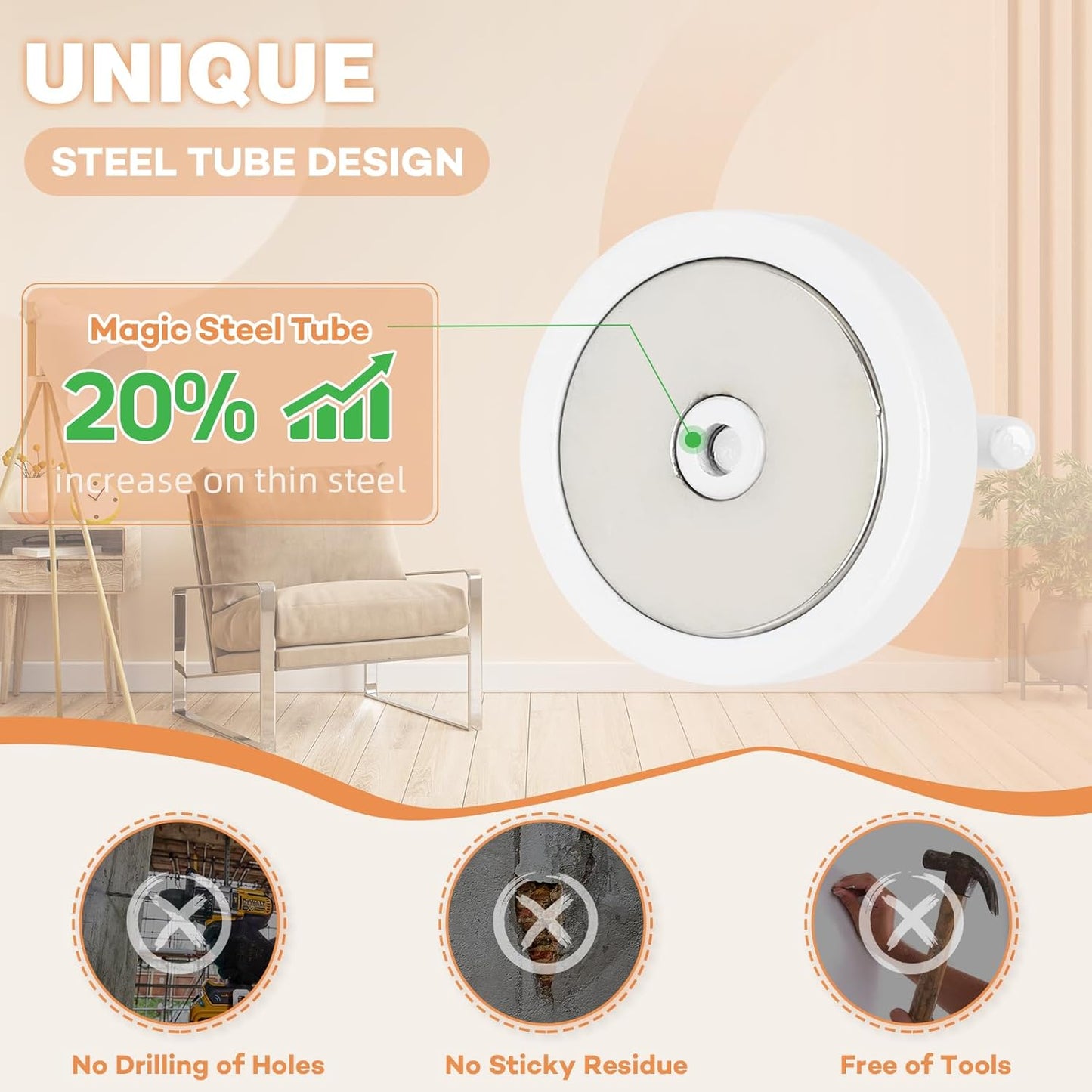 Neosmuk Magnetic Hooks, Cruise Ship Essentials, 120lb+ Heavy Duty Magnetic Hooks for Cruise Cabins, Refrigerator, Grill, Hanging, and Travel | Extra Strong Must-Haves Magnet Hook,White,Pack of 10