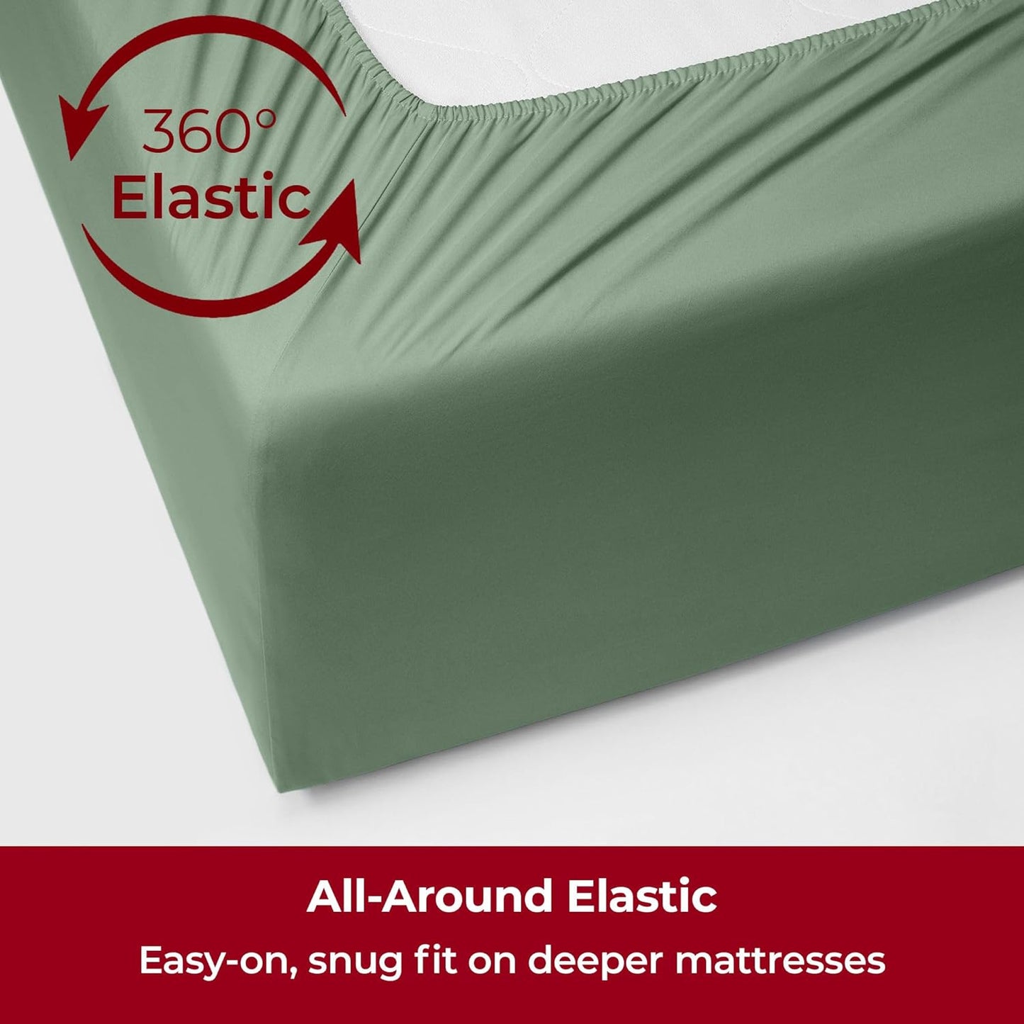 Mellanni Extra Deep Twin XL Sheets - 3 PC Iconic Collection Bedding - Hotel Luxury, Ultra Soft, Cooling Bed Sheets - Wrinkle, Fade, Stain Resistant (Twin Extra Long, Sage)