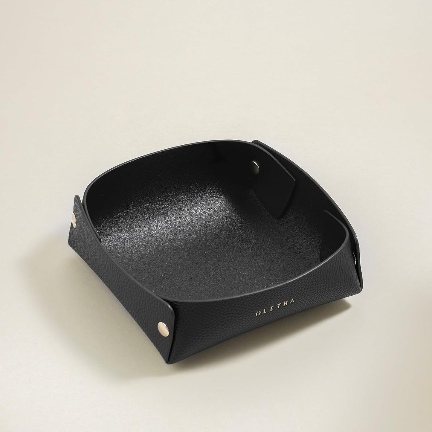 OLETHA Napkin Holder for Luncheon Napkins - Aesthetic Desk Decor for Kitchen & Dining Table - Black