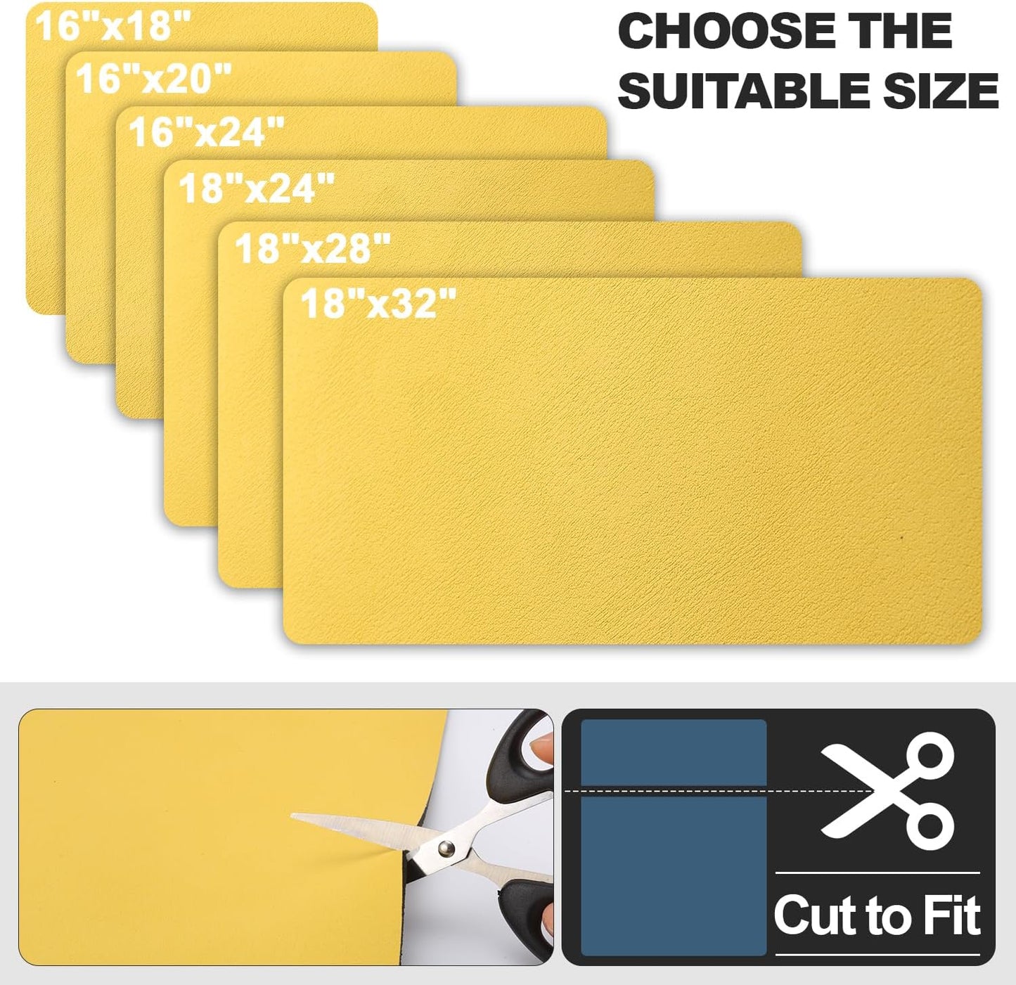 Dish Drying Mat for Kitchen Counter | Coffee Bar Mat for Countertops | Heat Resistant Drainer Mat with Non-slip Rubber Backed | Hide Stain Kitchen Absorbent Draining Mat | Yellow 18"x28"