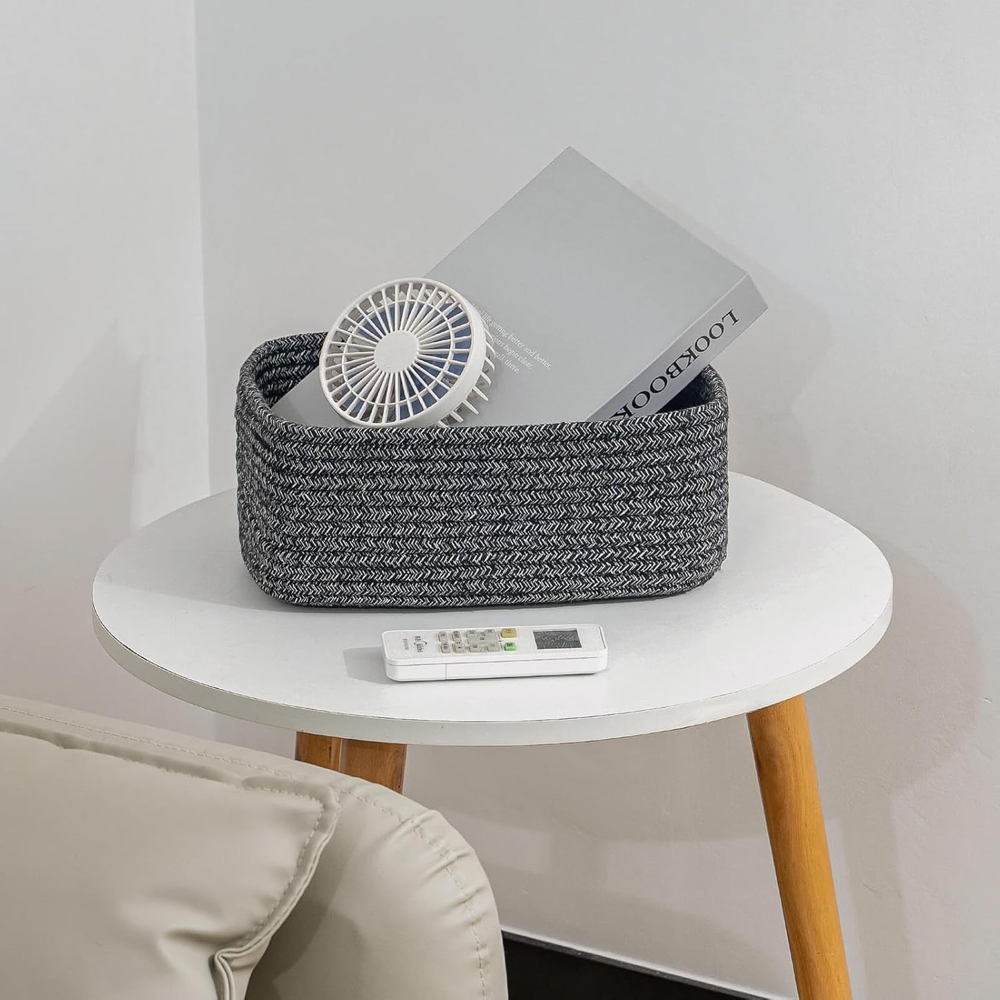 CubesLand Mixed Black Baskets Bins for Organizing,Small Woven Storage Baskets for Shelves,Cute Closet Cube Bins Set 3,Baby Nursery Cube Organizer Toys Basket Bin,Home Decor Organization Bins