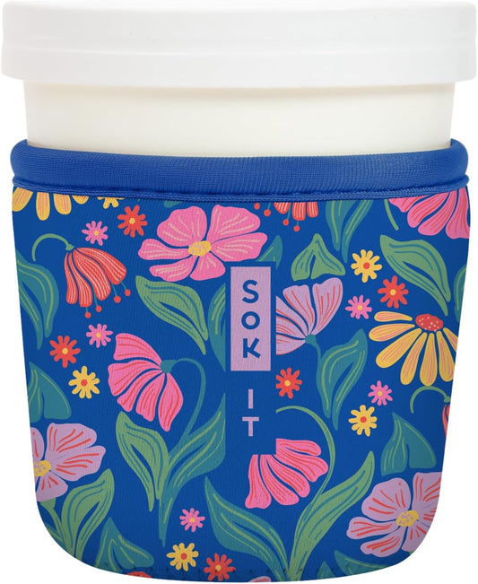 Sok It IceCreamSok Insulated Neoprene Cover (Fairy Flora, Tapered Ice Cream Pints)