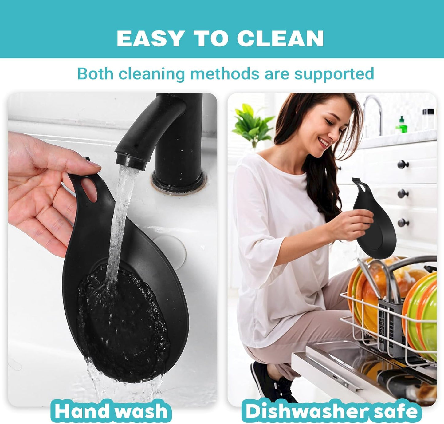 Ouligay Silicone Spoon Rest 4 Pack Spoon Holder for Stove Heat Resistant Ceramic Spoon Rest for Stove Top Spatula Rest for Spoons, Spatulas, Ladles or Tongs Colorful Kitchen Gadgets