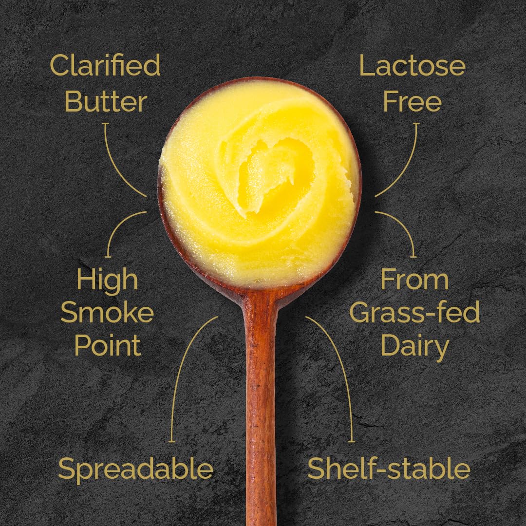 4th & Heart Original Grass-Fed Ghee, Clarified Butter, Keto, Pasture Raised, Lactose and Casein Free, Certified Paleo (16 Ounces)