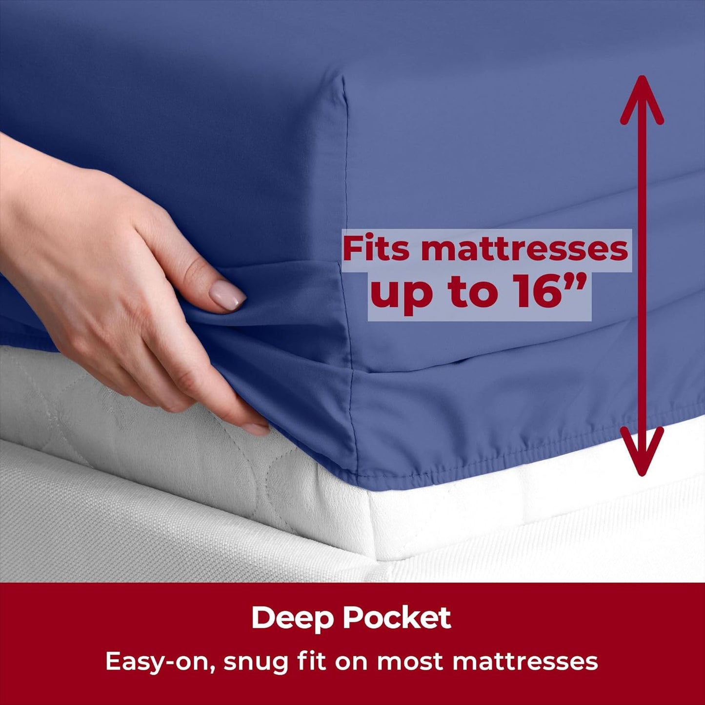 Mellanni Twin Sheets Set - 3 PC Iconic Collection Bedding - Hotel Luxury, Extra Soft, Cooling Bed Sheets - Wrinkle, Fade, Stain Resistant (Twin, Blue Nova)