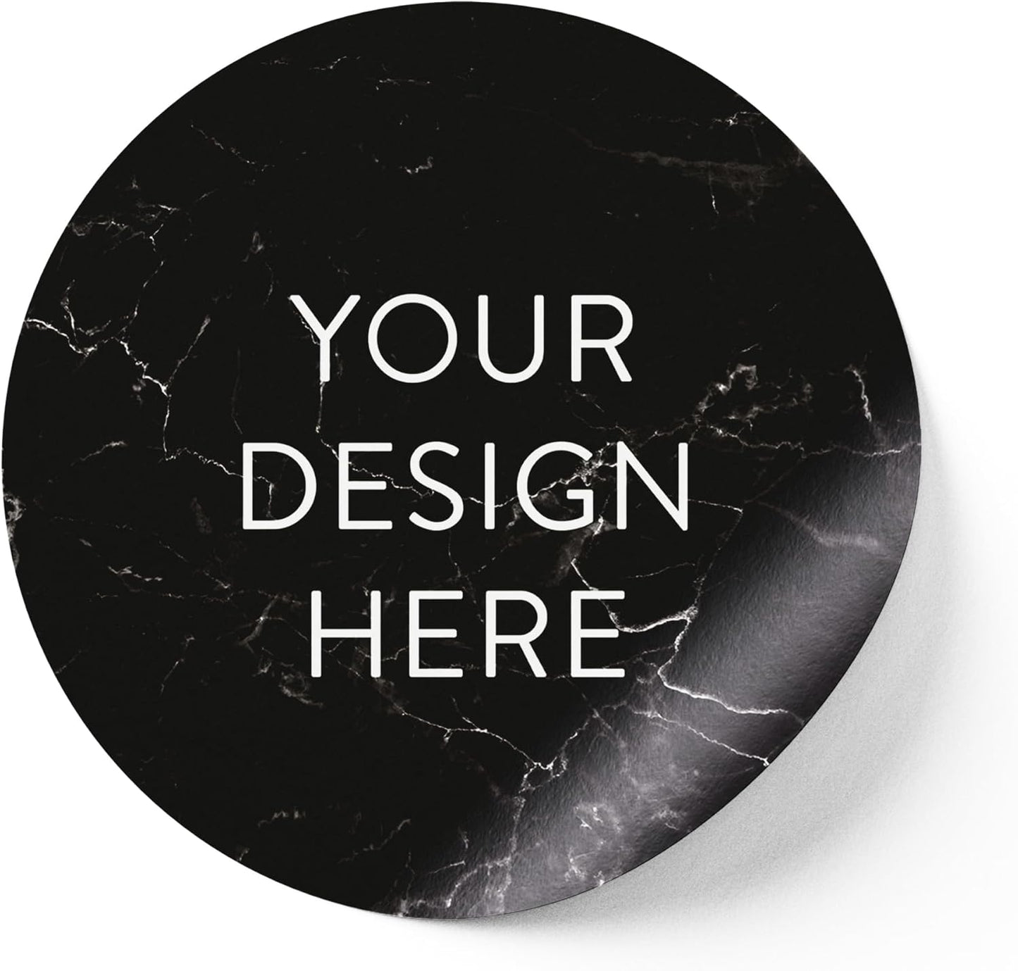 100 Custom Vinyl Stickers - Upload Your own Image, Text, Design, Logo - Personalized Logo Labels for Handmade, Packaging, Bottle, Jars, Candle, Brand Stickers (Black Marble, 3x3)