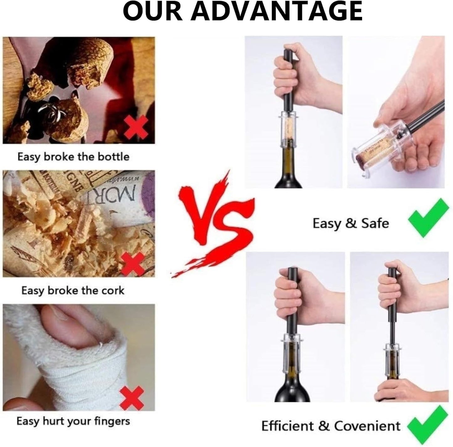 Wine Air Pressure Pump Bottle Opener Set,Simple Wine Pump Cork Remover Corkscrew,Efficient Corkscrew Bottle Opener,Easy Screw Out Tool, Perfect Wine Gift For Wine Lovers. (3)