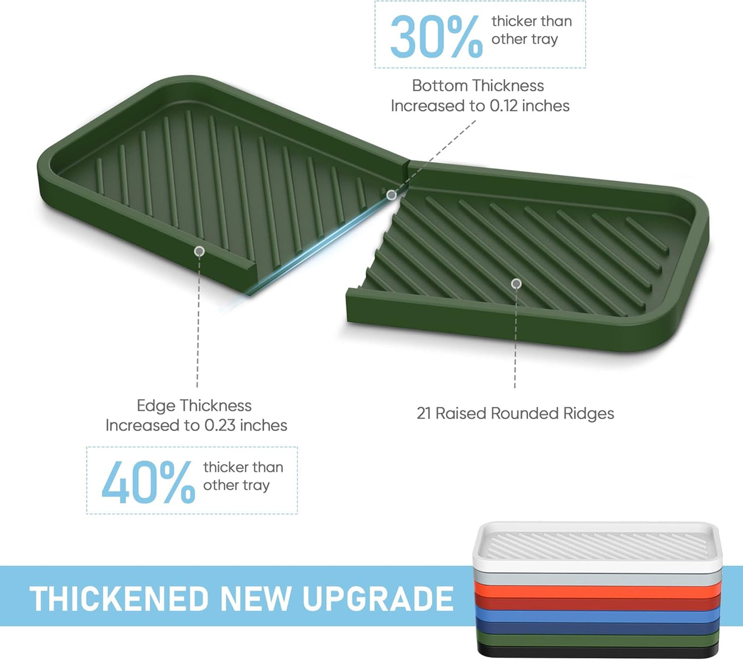 EG-SIPRO Silicone Sponge Holder, Kitchen Sink Organizer Tray, Sponge Caddy for Bathroom Counter, Dish Soap Holder, Scouring Pad Holder