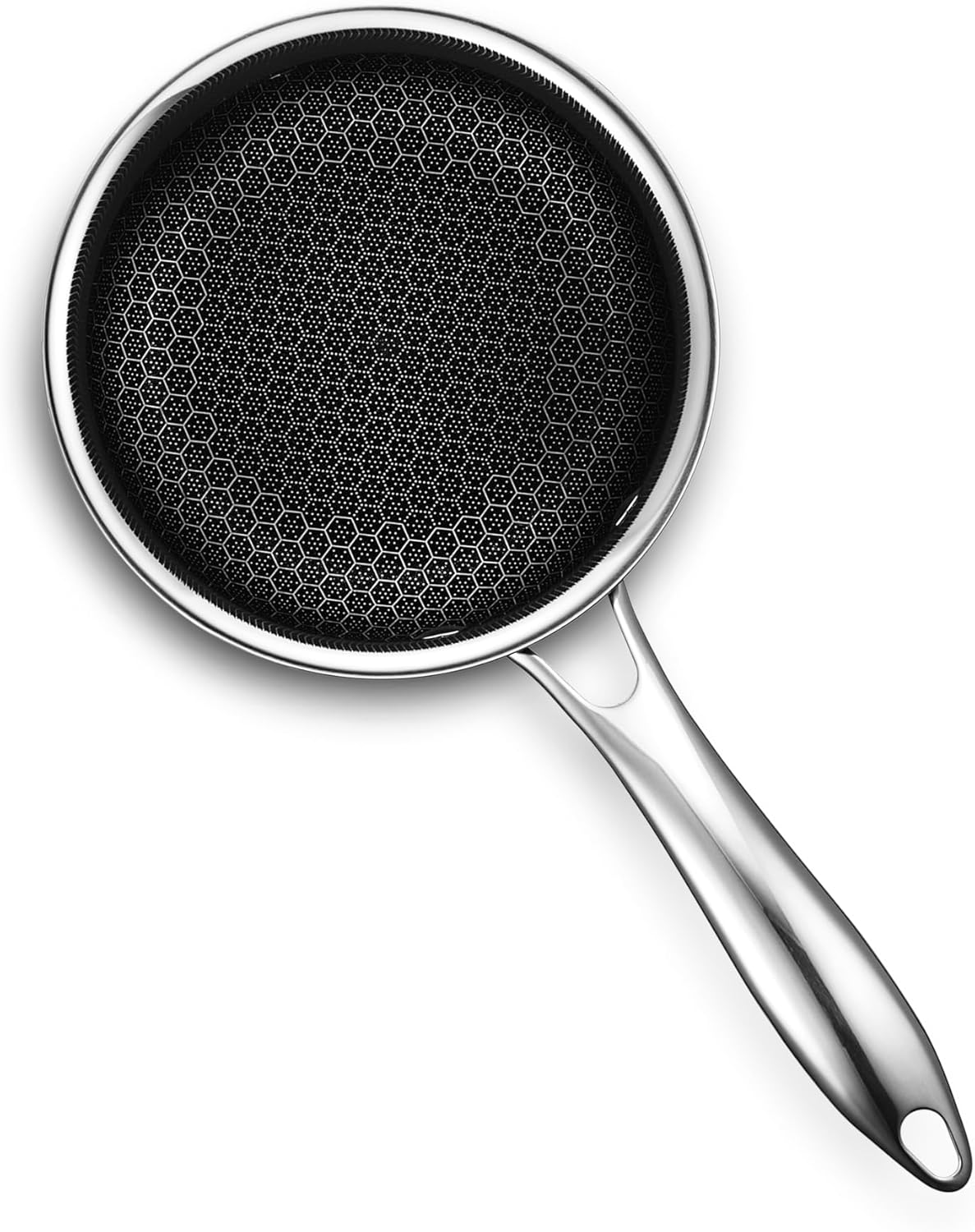 HexClad Hybrid Nonstick 1-Quart Saucepan with Tempered Glass Lid, Stay-Cool Handle, Dishwasher-Friendly, Oven-Safe Up to 900°F, Induction Ready, Compatible with All Cooktops