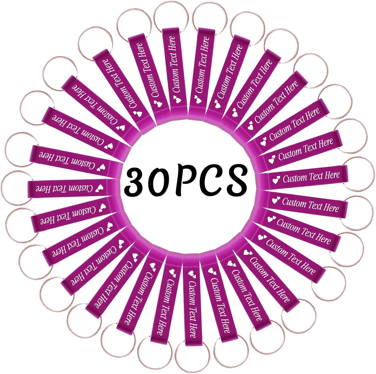 30PCS Personalized Bottle Opener Keychain Bulk Custom Beer Bottle Opener with Logo Text Engraved Wedding Bottle Opener Favors Customized Gifts for Guests Baby Shower Birthday Party-Pink