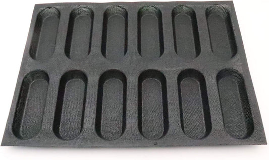 Bluedrop Silicone Hot Dog Bread Forms Mini Baby Sandwich Baking Molds Food grade Perforated Eclair Sheets for Home Oven