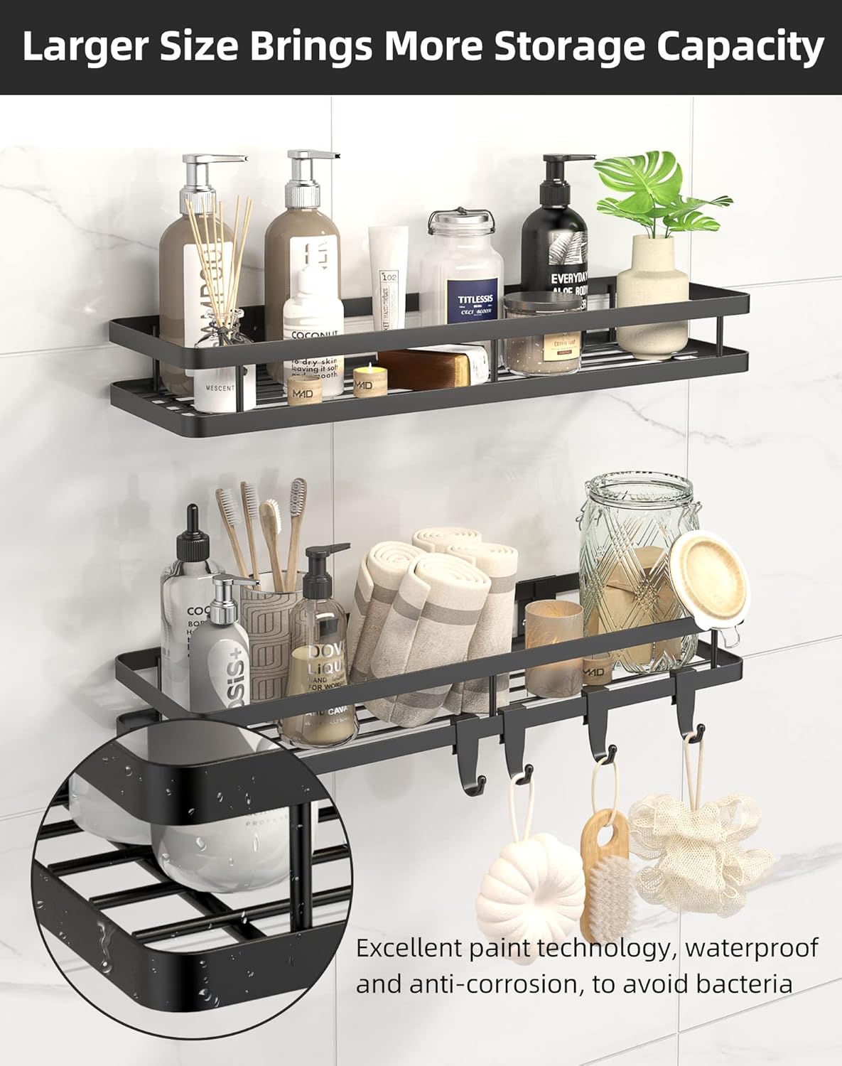 𝐒𝐩𝐢𝐜𝐞 𝐑𝐚𝐜𝐤 Organizer 𝐖𝐚𝐥𝐥 𝐌𝐨𝐮𝐧𝐭- 15.7in 2Pack [Upgraded Version] Hanging Seasoning Organizer Shelf with Paper Towel Holder, Storage for Cabinet or Wall Mounted with 4 Strong Hooks