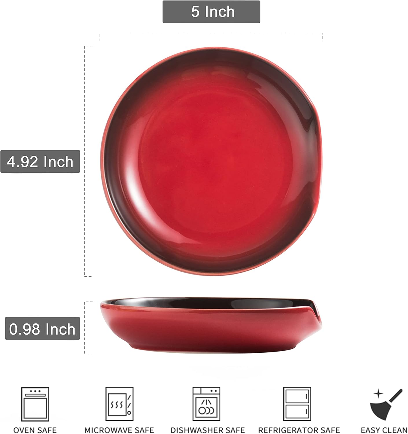 Spoon Rest for Stove Top Spatula Holder for Kitchen Counter Cute Cooking Utensil Rest for Spoons, Ladles, Tongs, Farmhouse Decor for Christmas, Red