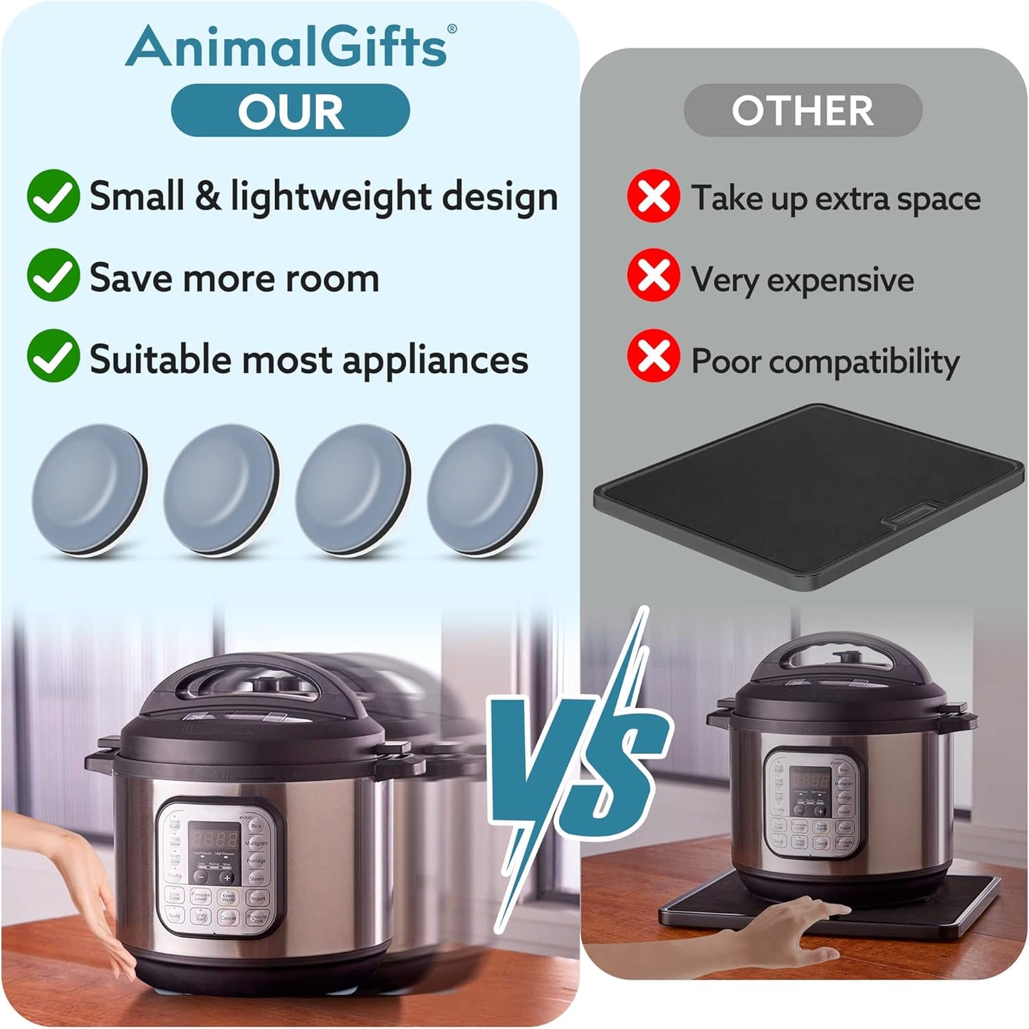 Appliance Slider for Kitchen Appliances, 36 PCS Self-Adhesive DIY Small Kitchen Appliance Slider for Most Countertop Coffee Maker, Air Fryer, Pressure Cooker, Deep Fryer, 3 Size, 19mm+22mm+25mm