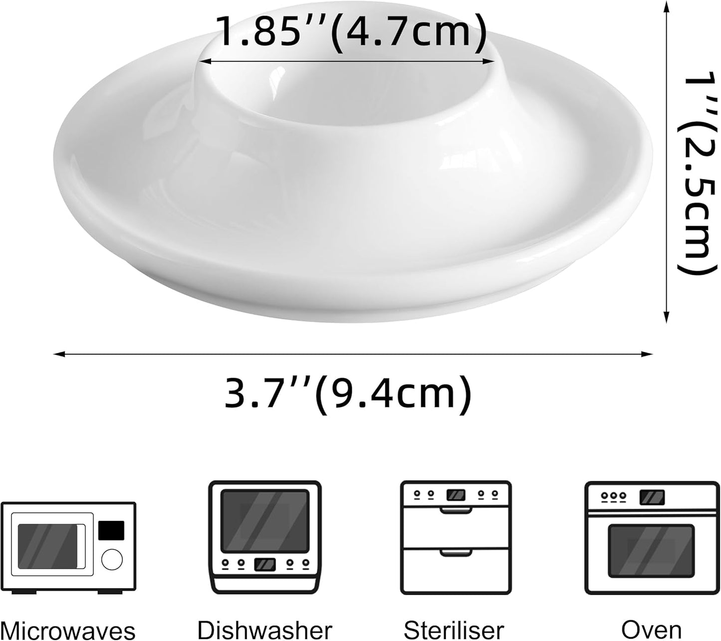 Cinf Ceramic Egg Holder Gift Set of 4 Porcelain Holder Breakfast Boiled Cooking Easy to Clean Childhood Memories Kitchen
