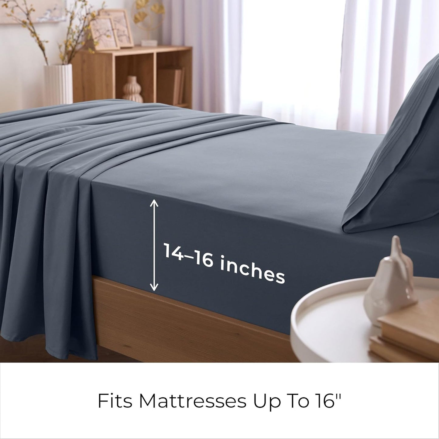 Mellanni Twin Sheets Set - 3 PC Iconic Collection Bedding - Hotel Luxury, Extra Soft, Cooling Bed Sheets - Wrinkle, Fade, Stain Resistant (Twin, Mineral Gray)