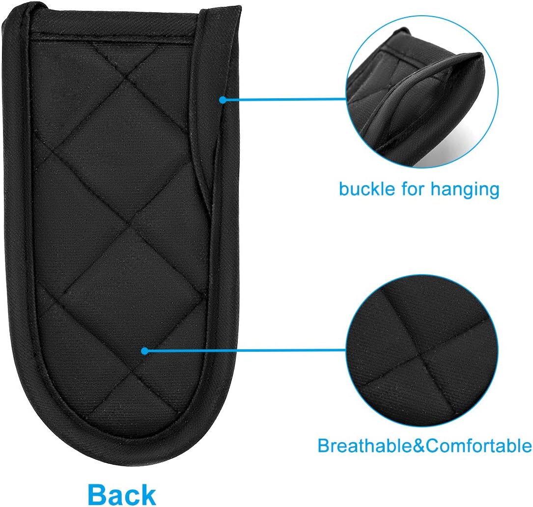 Evoio Cast Iron Skillet Handle Covers, Pan Pot Handle Covers Heat Resistant, Hot Handle Covers, Pan Pot Cast Iron Skillet Handle Holder Sleeves Mitt for Kitchen, BBQ and Baking Cookware (2-Pack Black)