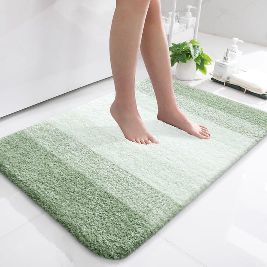 OLANLY Bathroom Rugs Mat 36x24, Extra Soft Absorbent Microfiber Bath Rugs, Rubber Backing, Quick Dry, Machine Washable Bath Mats for Bathroom Floor, Tub and Shower, Home Decor Accessories, Sage Green