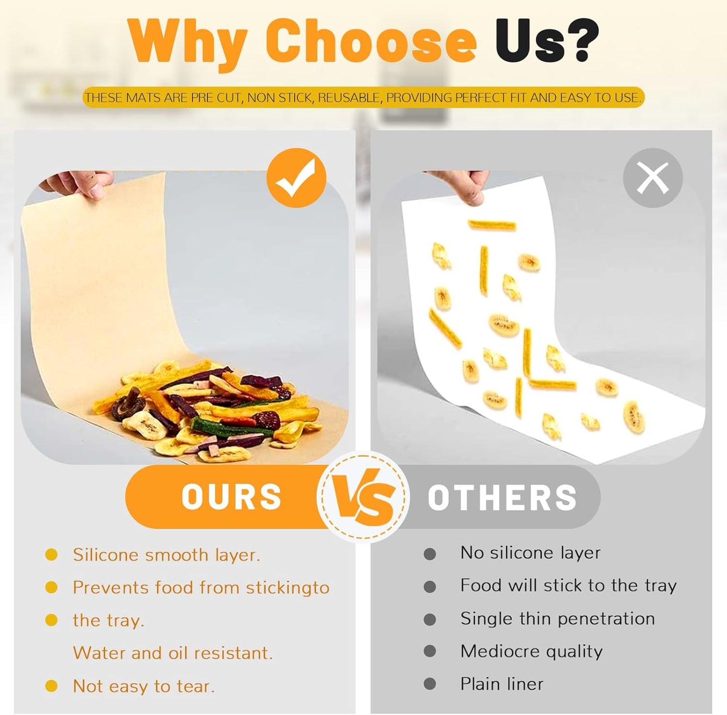 Huakaile 200 Pieces Unbleached Parchment Paper Air Fryer Liners Freeze Dryer Tray Mats, 17 x 6.8" Baking Paper Sheets for Oven Nonstick, Cooking Accessories Parchment Roll for Bread Cake Pans