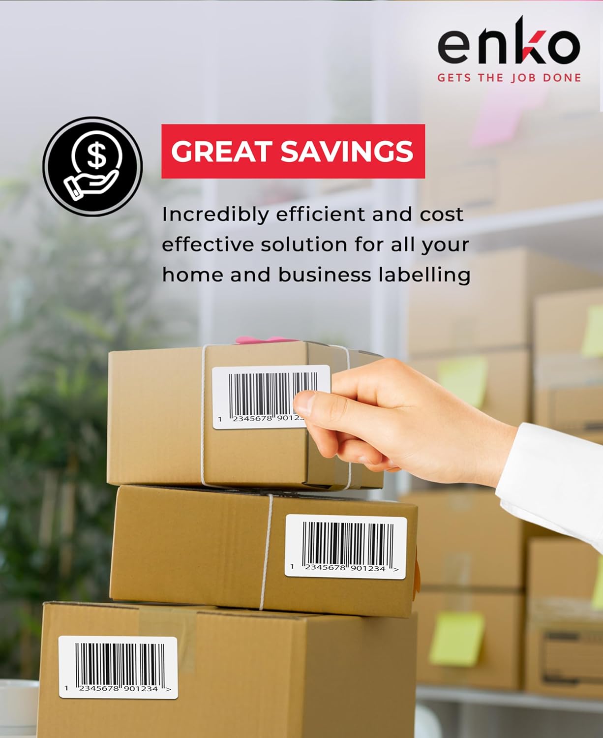 enKo 4x6 Thermal Fan Fold Labels Compatible for Rollo Printer - 1 Stack of 1000 4x6 Label Zebra Printer - Mailing Postal Label Paper, Perforated, Permanent Adhesive (2 Labels/Fold)