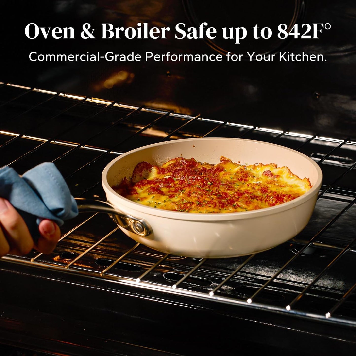 Redchef Ceramic Non Stick Frying Pans, 8" Skillet, Omelette Egg Pan with Stay Cool Handle, Ceramic Chef Pan for Cooking Non Toxic, PFOA & PFAS Free, Induction Compatible, Oven & Dishwasher Safe(Beige)