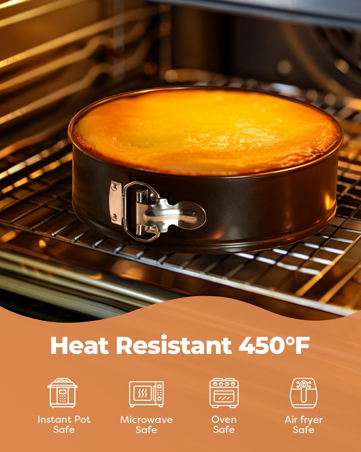 Kootek Cake Pan Set of 3, Nonstick Springform Pans with Removable Bottom, 4, 7, 9 Inch Round Cheesecake Baking Pans with 50 Pcs Parchment Paper Liners