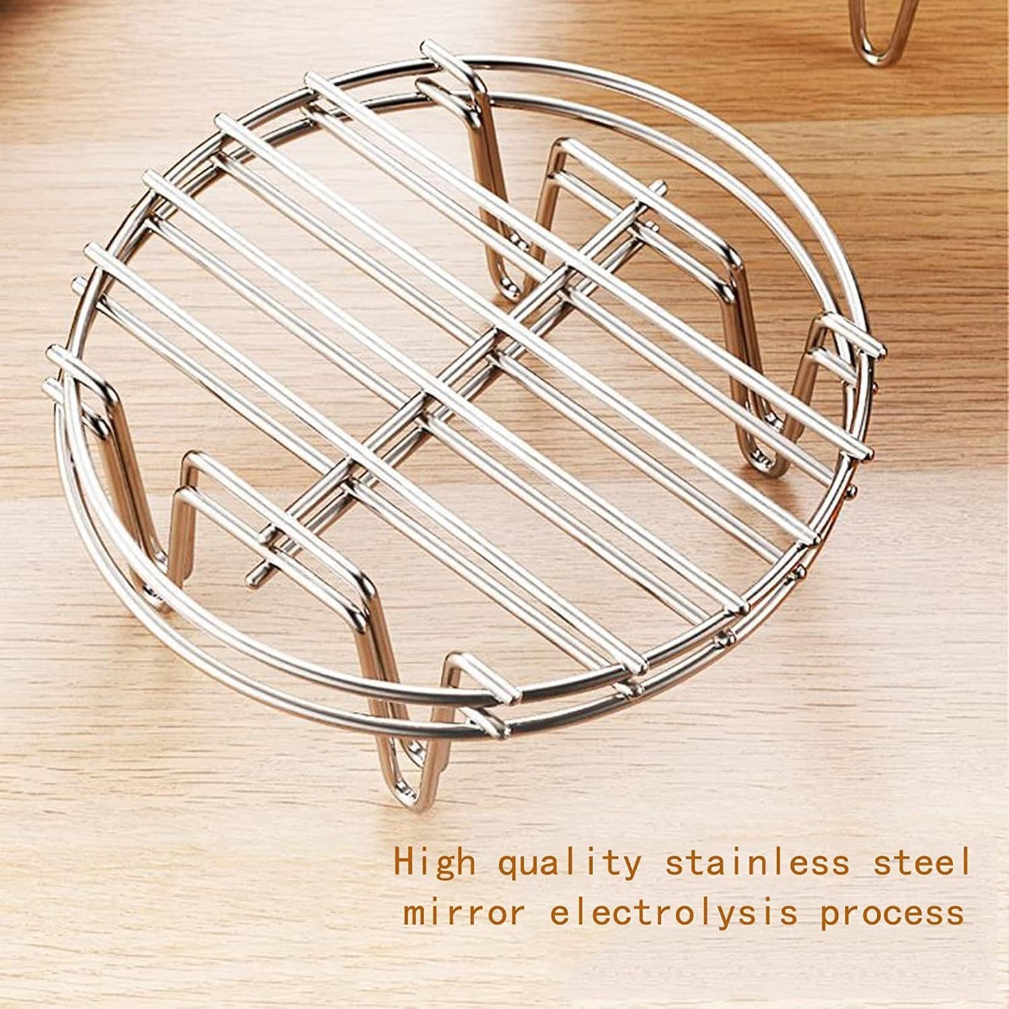 5.9" Round Cooking Rack Versatile Stainless Steel Grid Grill Steamer Rack, Fits Air Fryer Pot Pressure Cooker Canning