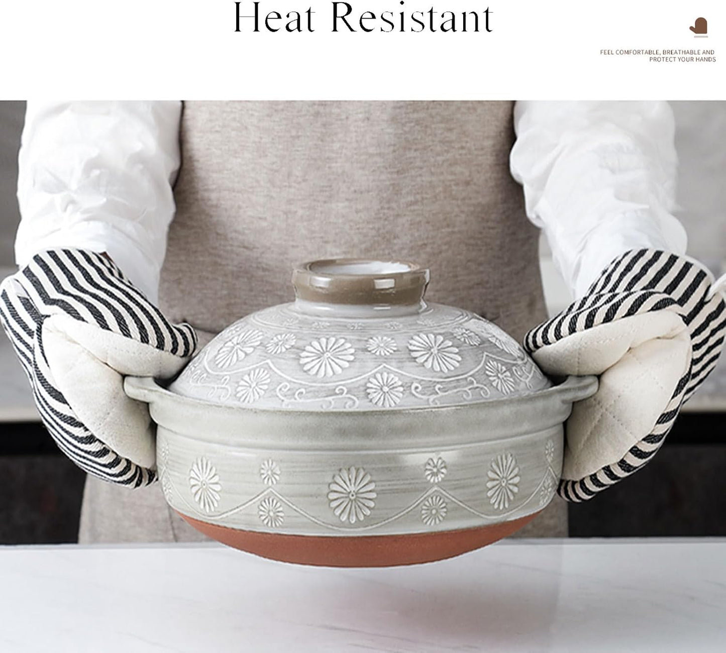 1 Pair Mini Oven Mitts,High Heat Resistant Oven Gloves,Kitchen Short Oven Mit with Hanging Loop for BBQ, Baking, Cooking and Grilling, (Balck)