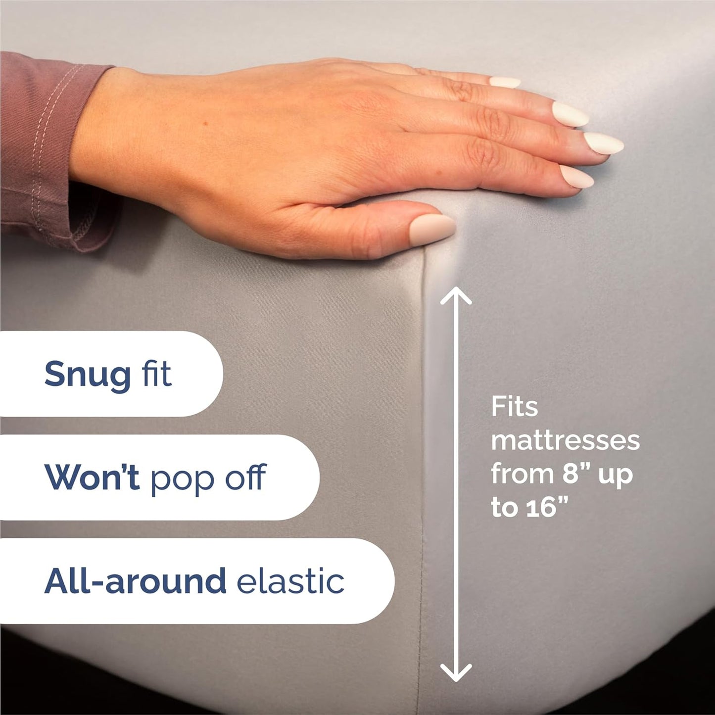 Split King Size 5 Piece Sheet Set - Comfy Breathable & Cooling Bed Sheets Set - Hotel Luxury Bedding for Women, Men, Kids, Teens, Boys & Girls - Deep Pockets and Wrinkle Free - Oeko-Tex - Light Grey