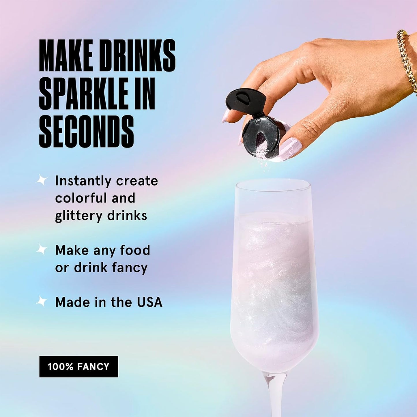 Fancy Sprinkles Moonstone Iridescent Premium Edible Glitter, 100% Edible Glitter for Sparkling Food & Drinks No Taste or Texture (4gm)