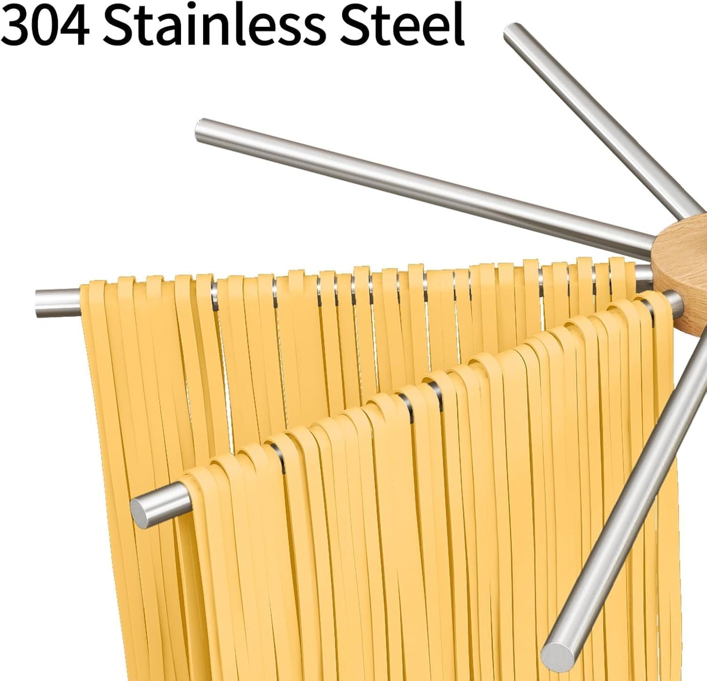 Pasta Drying Rack, Adjustable 304 Stainless Steels Pasta Rack with Handle, Detachable Stand Noodles Drying Hanger for Homemade Fresh Spaghetti, Tagliatelle, Fettuccine