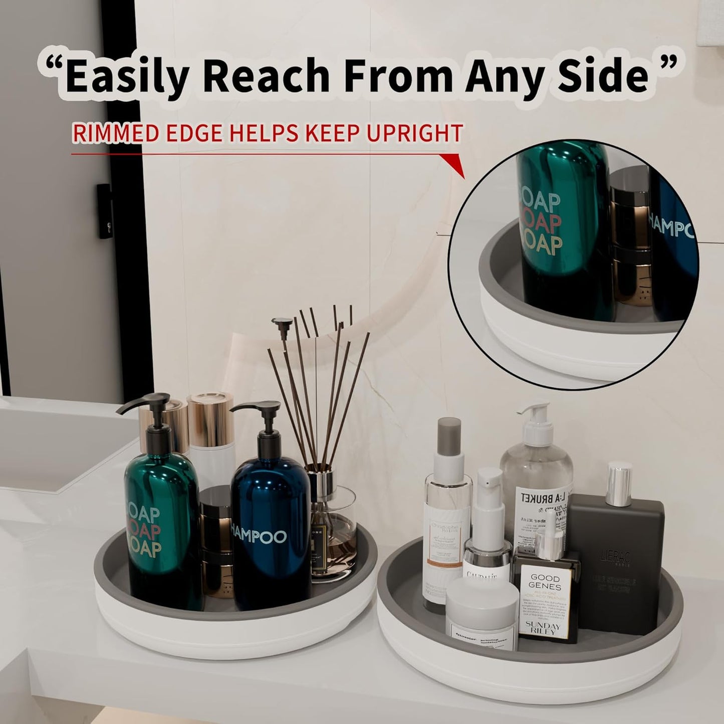 4 Pack 10 Inch Non-Skid Lazy Susan Turntable Organizers - Spinning Rack for Pantry Organization and Storage, Kitchen, Cabinet, Fridge, Bathroom Vanity, Countertop, Under Sink Organizing, Spice Rack