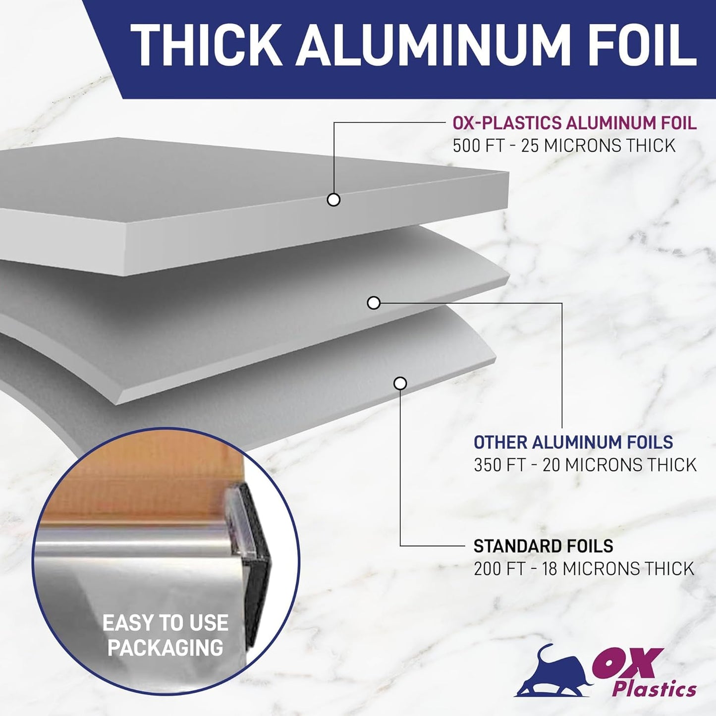 Aluminum Foil Wrap | Heavy-Duty, Commercial Grade for Food Service Industry | Silver Foil for Cooking, Roasting, Baking, BBQ & Parties | 18"x 500 feet (2 Pack)