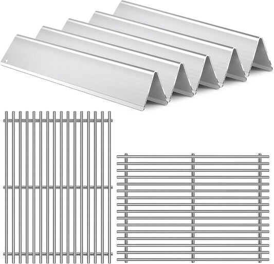 7636 7638 7639 Grill Grates Grill Parts for Weber Spirit 2 Spirit II E-310, E-320, S-310, S-320,GS4 Spirit 300 Series Flavorizer Bars 15.3”, 17” Stainless Steel BBQ Grid Replacement Accessories