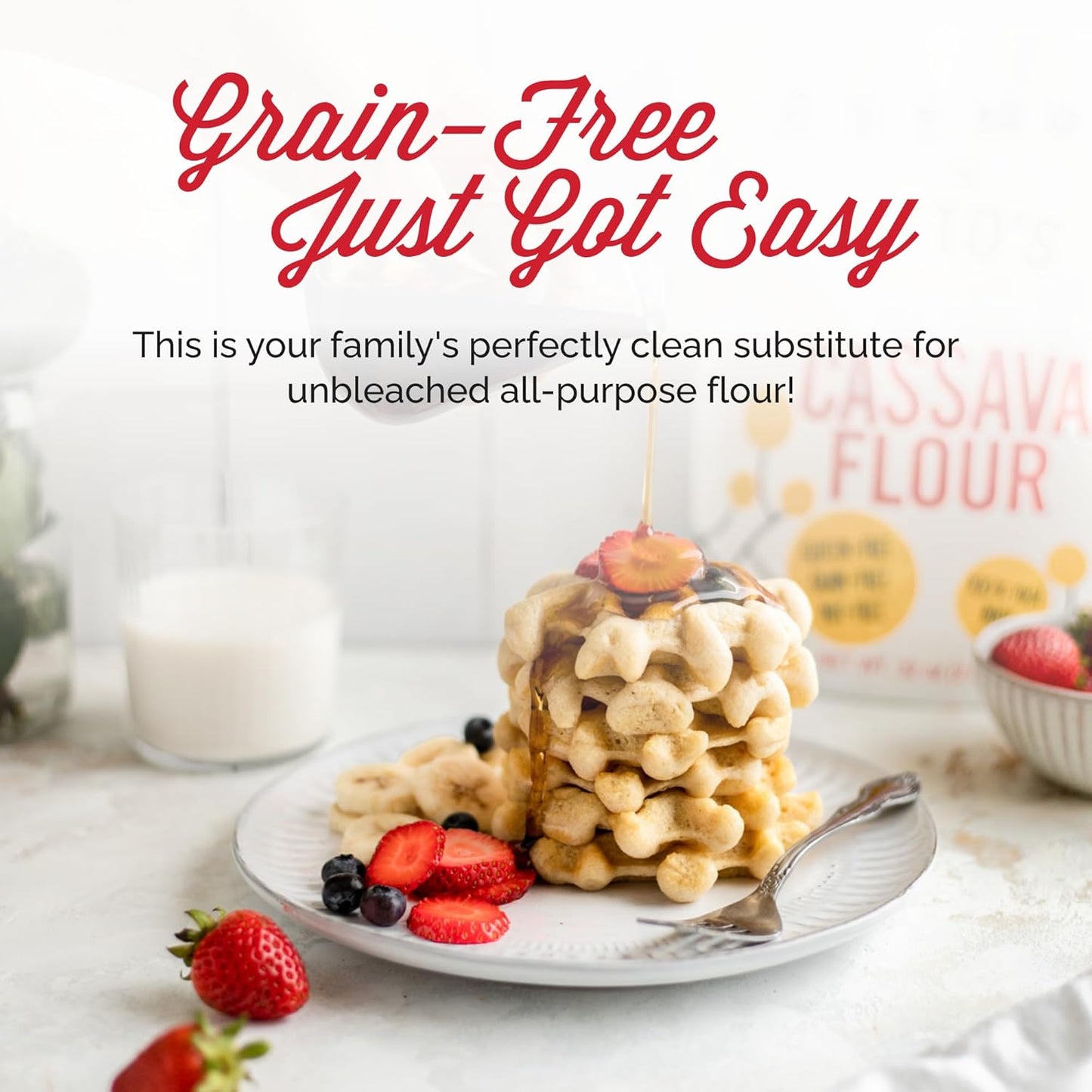 Otto's Naturals Multi-Purpose Cassava Flour, Non-GMO, Gluten-Free, Grain, Nut and Gum-Free, 1-to-1 Wheat Alternative, Paleo, AIP, 1 lb