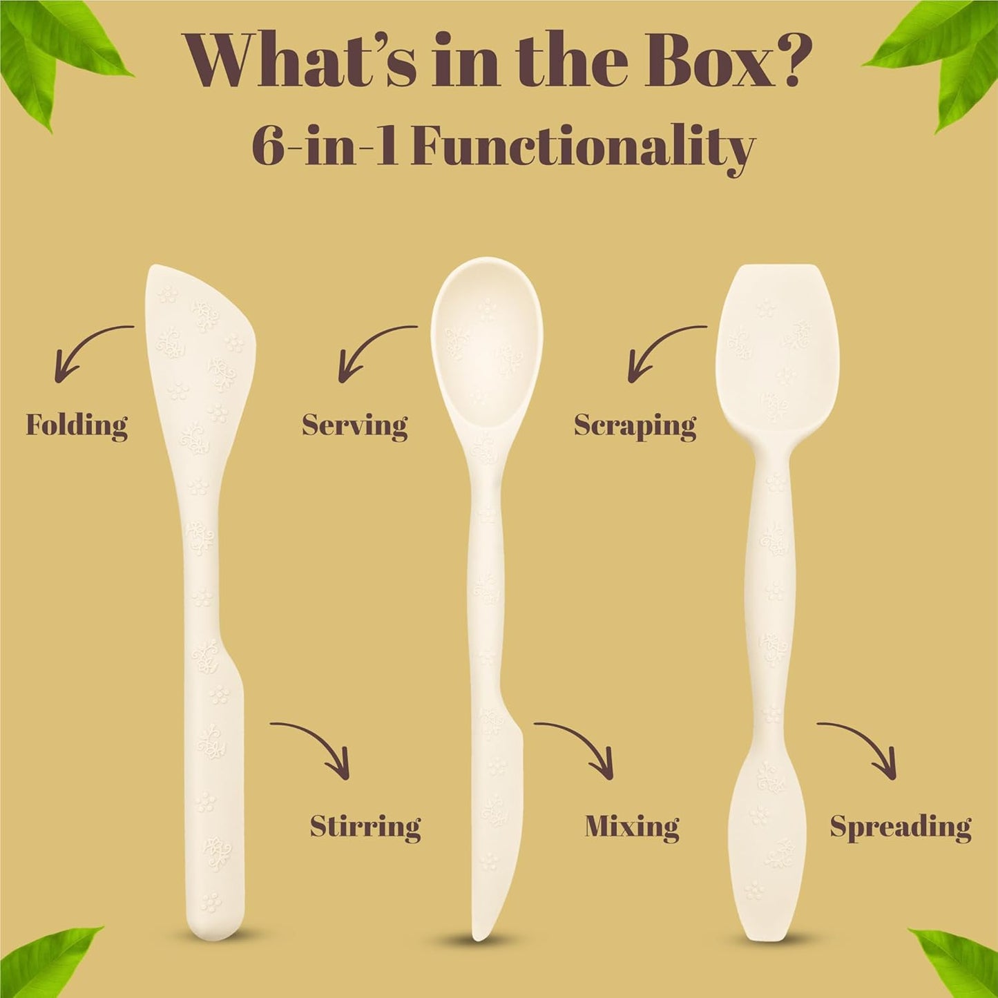 JIG TRIO 3-Piece Double-Headed Silicone Spatula Set – White – Heat-Resistant Baking & Cooking Tools – BPA-Free, Non-Stick Safe, Dishwasher Friendly, Giftable Set