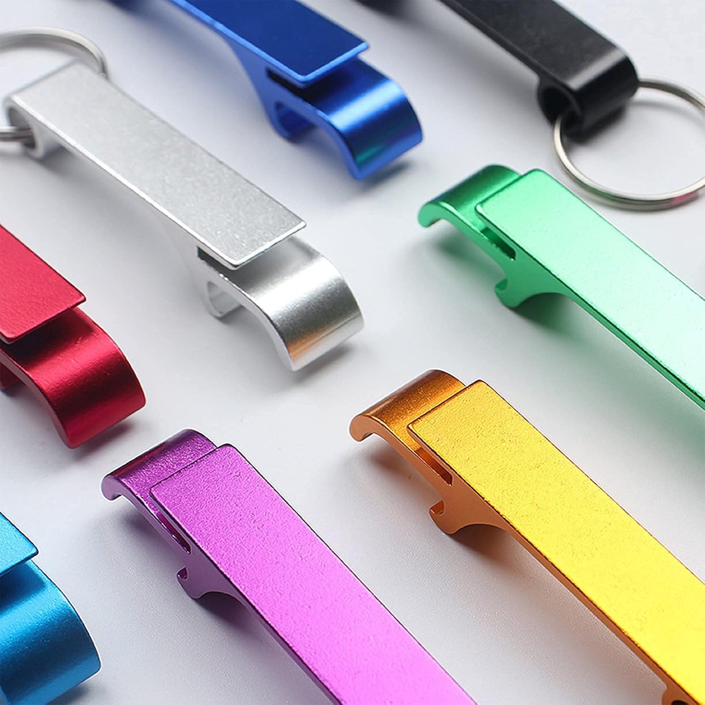 Slavna 100 Bottle Opener Keychain Bulk for Men Women Multicolor Aluminum Key Chain Beer Can Bottle Opener for Party Favor Wedding Favor Bartender Groomsmen Fathers Day
