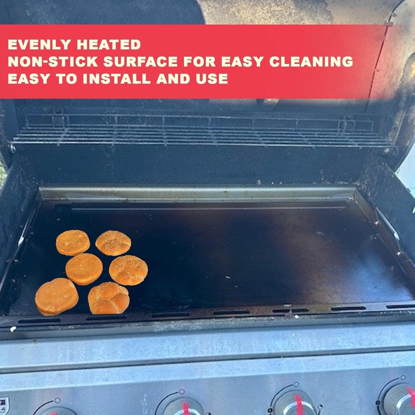 6789 Genesis II 400 Full Size Griddle Insert for Weber GS4 II 400 Series Grills Parts Genesis 2 E-410 S410 E-435 S-435 E-440 S-440 LX E/S-440 Flat Top Griddle with Handles, Carbon Steel for 66097