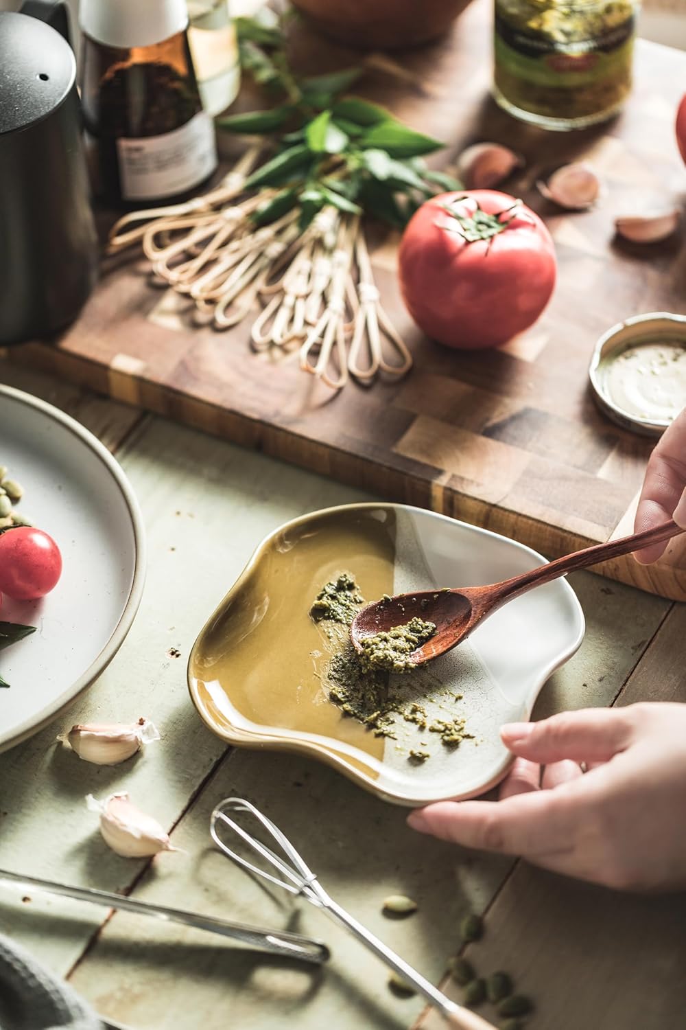 Spoon Rest for Stove Top, Spoon Holder for Kitchen Counter, Spatula Holder, Ceramic Coffee Spoon Rest, Gradient Brown, 5.12"